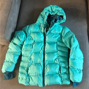 Champion Kids Girls Blue Puffer Winter Jacket Large L 10-12